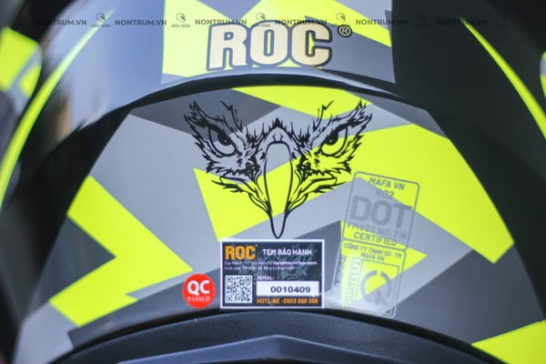 nón bảo hiểm fullface ROC R02 v2 xanh lá