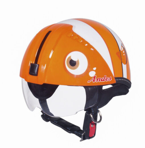Nón Bảo Hiểm Andes 181 Trẻ Em cam trắng