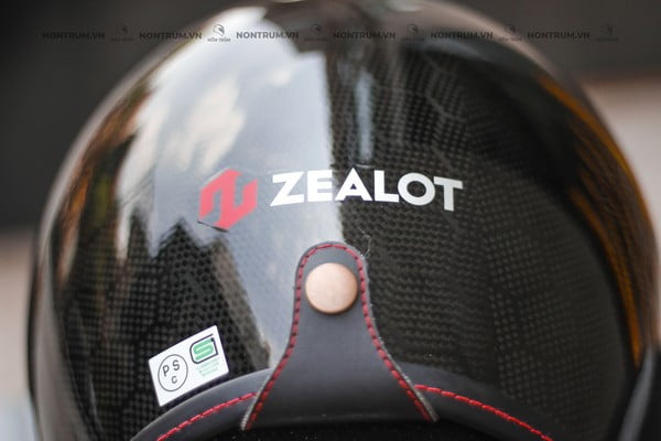 nón 3/4 carbon zealot vân tổ ong