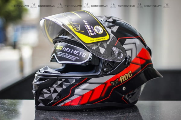 nón fullface ROC R03 V8 đỏ bóng