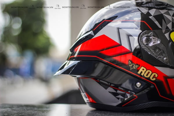 nón fullface ROC R03 V8 đỏ bóng
