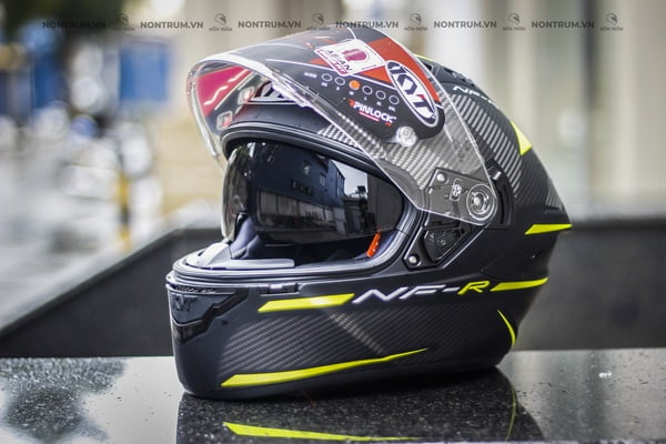 nón bảo hiểm fullface kyt nfr logo yellow