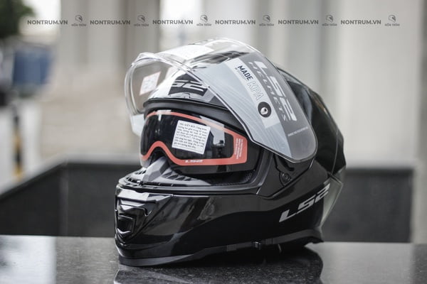 nón bảo hiểm fullface ls2 ff800 đen bóng