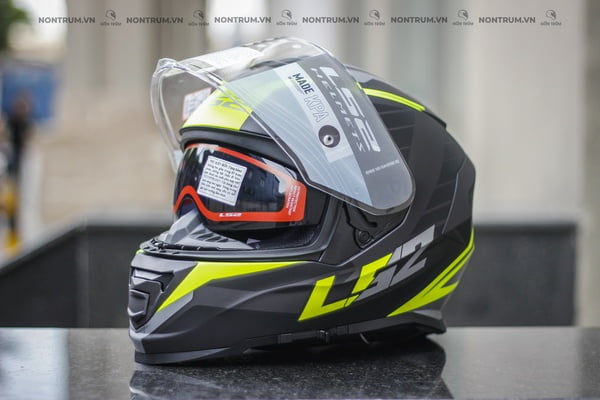 nón bảo hiểm fullface ls2 ff800 đen xanh