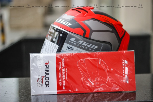 nón bảo hiểm fullface ls2 ff800 đỏ xám