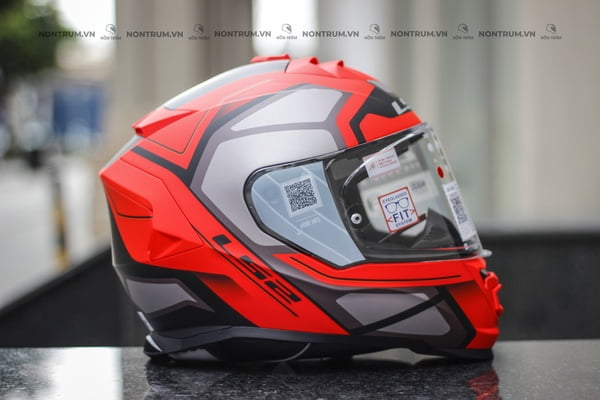 nón bảo hiểm fullface ls2 ff800 đỏ xám