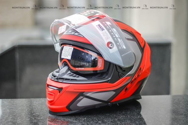 nón bảo hiểm fullface ls2 ff800 đỏ xám