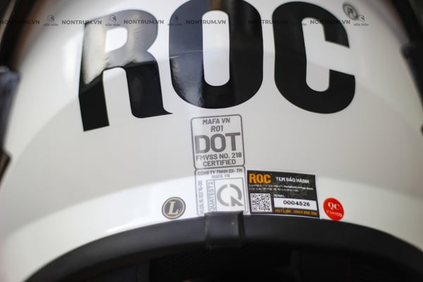 nón bảo hiểm fullface ROC R01 v4 trắng