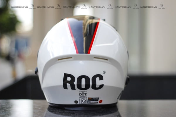 nón bảo hiểm 3/4 ROC R02 trắng tem