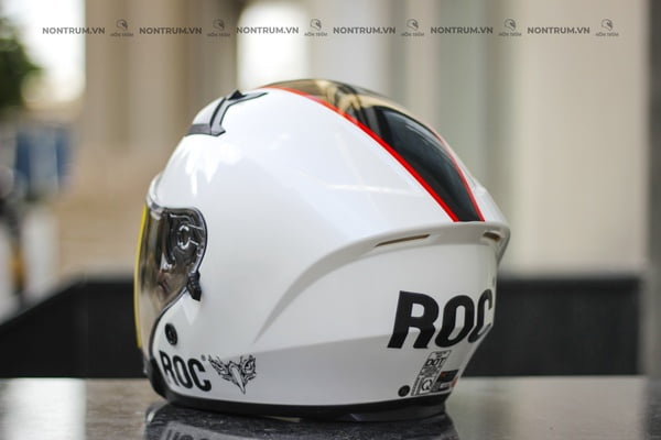 nón bảo hiểm 3/4 ROC R02 trắng tem