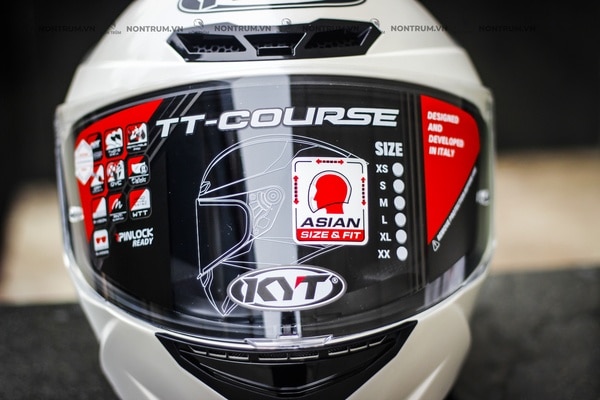 nón bảo hiểm fullface kyt tt-course trắng