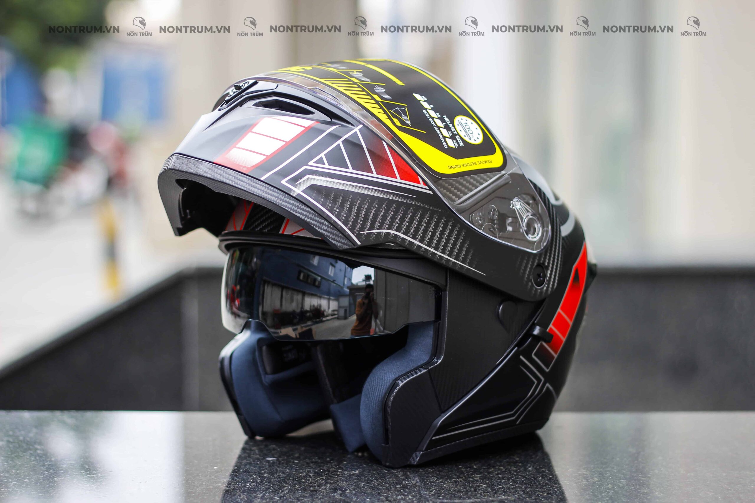 nón roc r04 v5 đỏ nhám