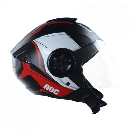 nón roc r06 đen đỏ nhám