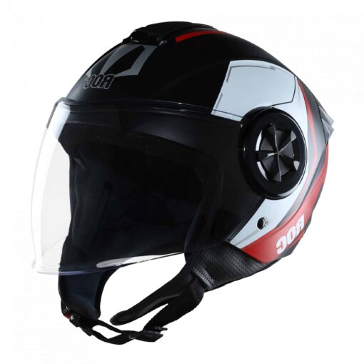 nón roc r06 đen đỏ nhám