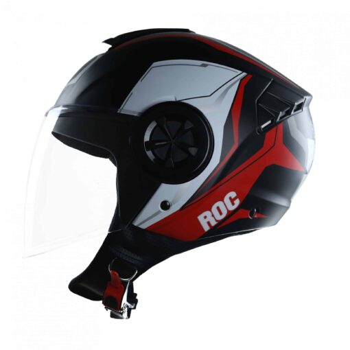 nón roc r06 đen đỏ nhám