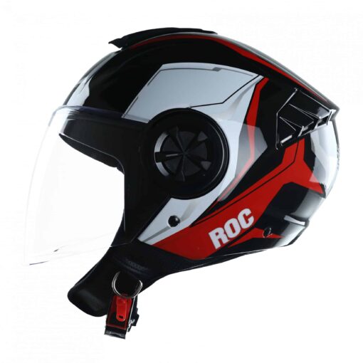 nón roc r06 đen đỏ bóng