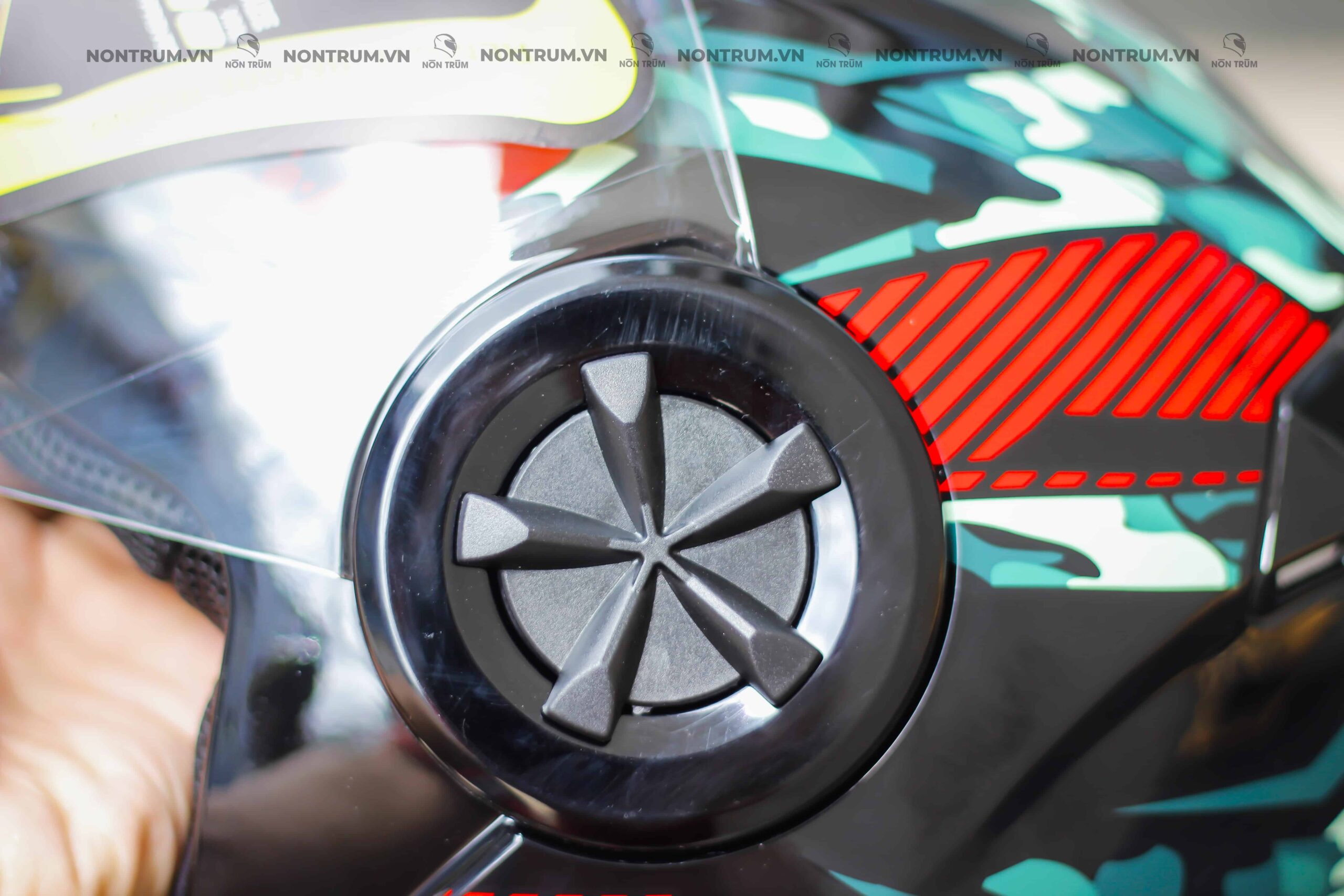 nón roc r06 camo đỏ