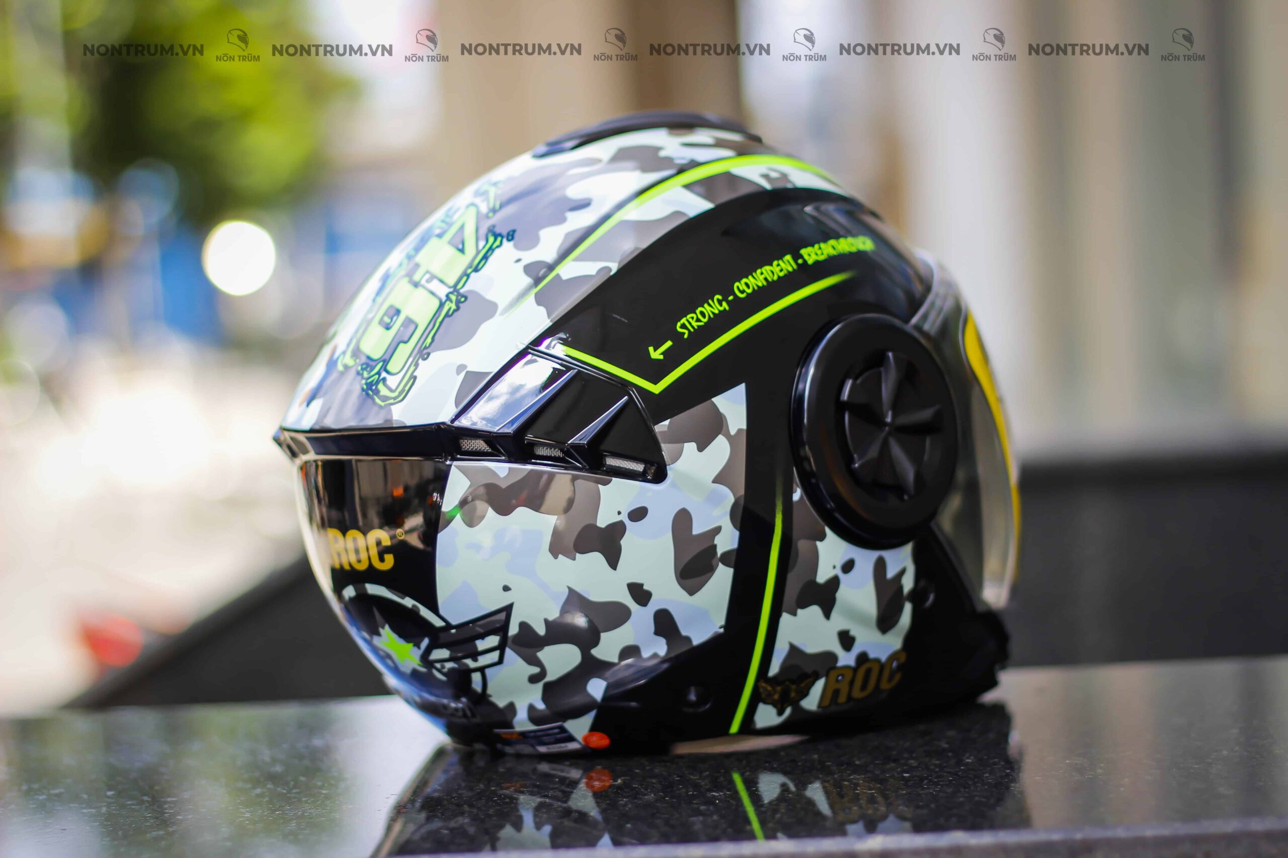 nón roc r06 camo xám