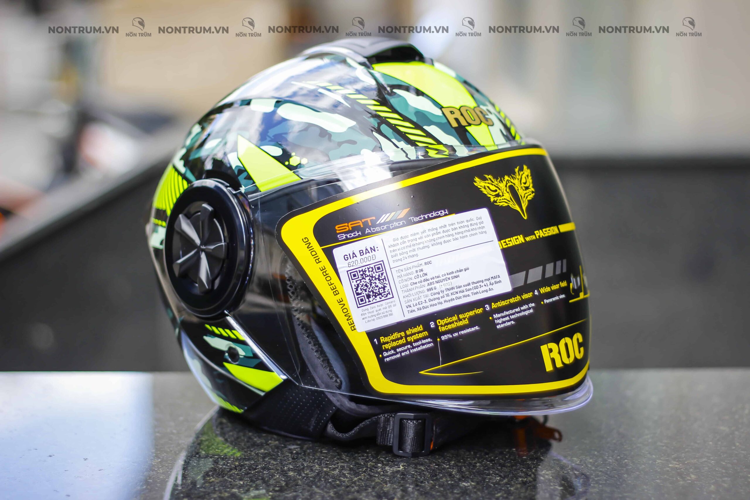 nón roc r06 camo xanh