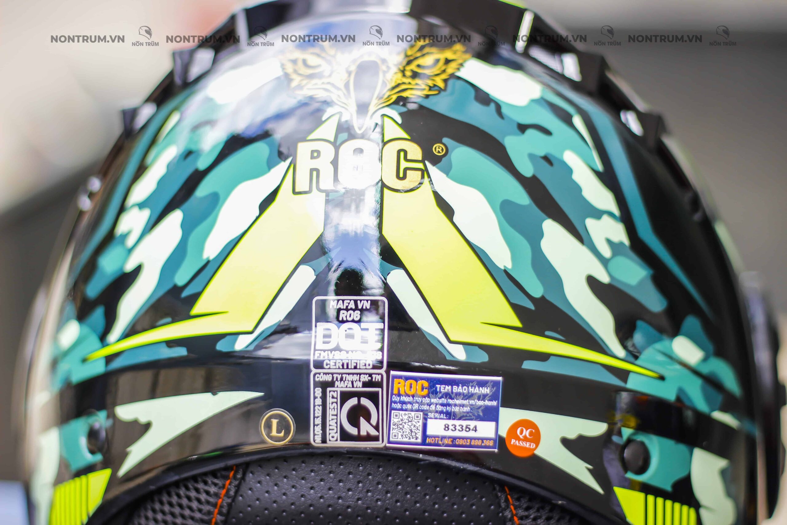 nón roc r06 camo xanh