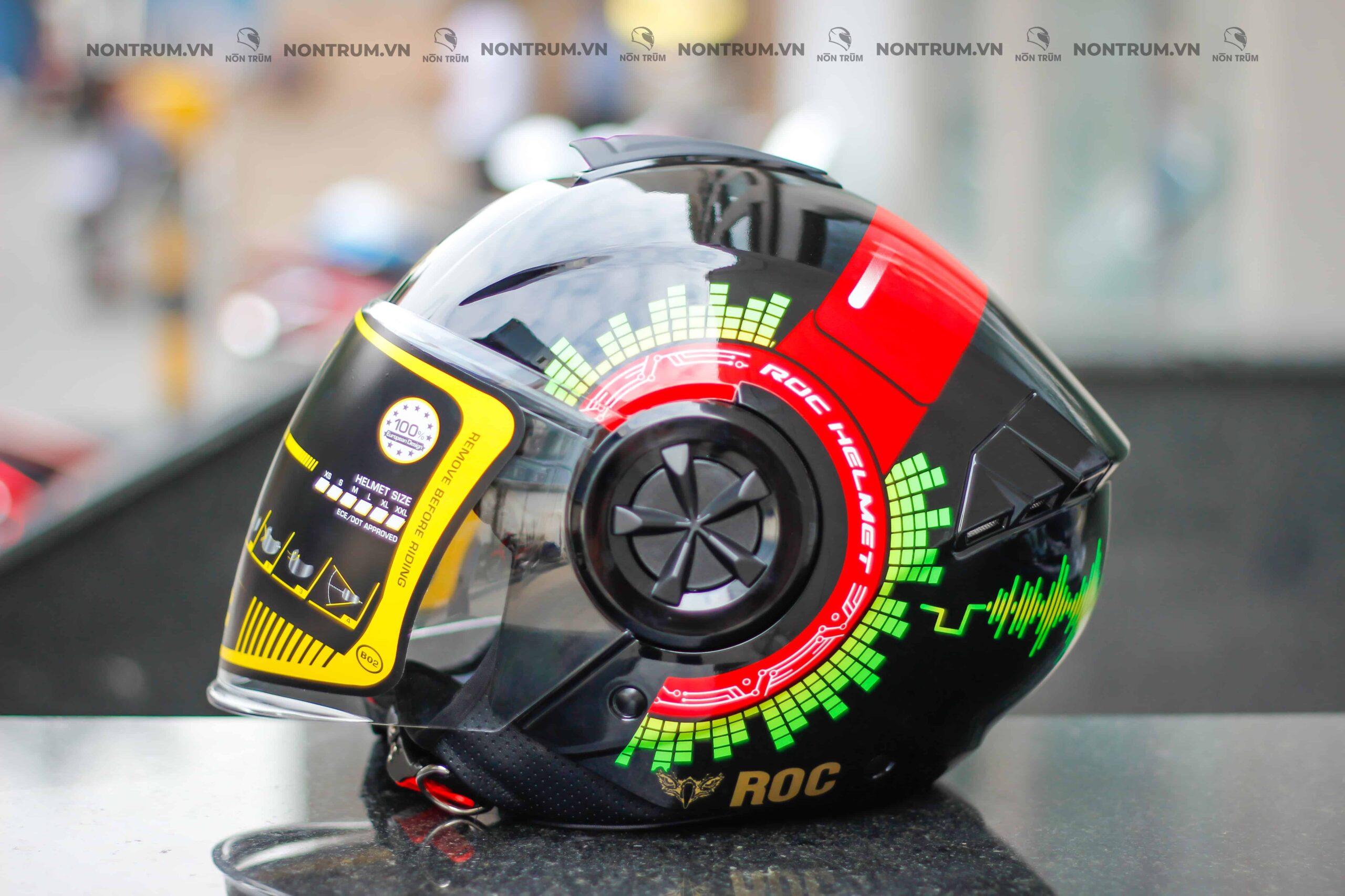 nón roc r06 headphone đỏ 10