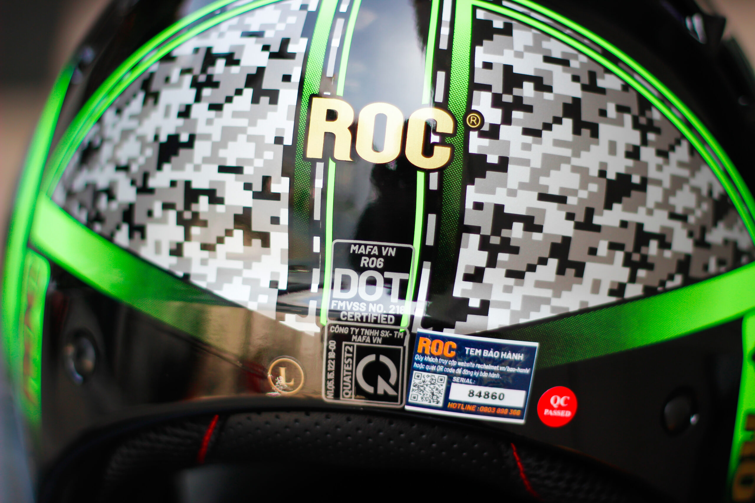 nón roc r06 V4 xanh lá