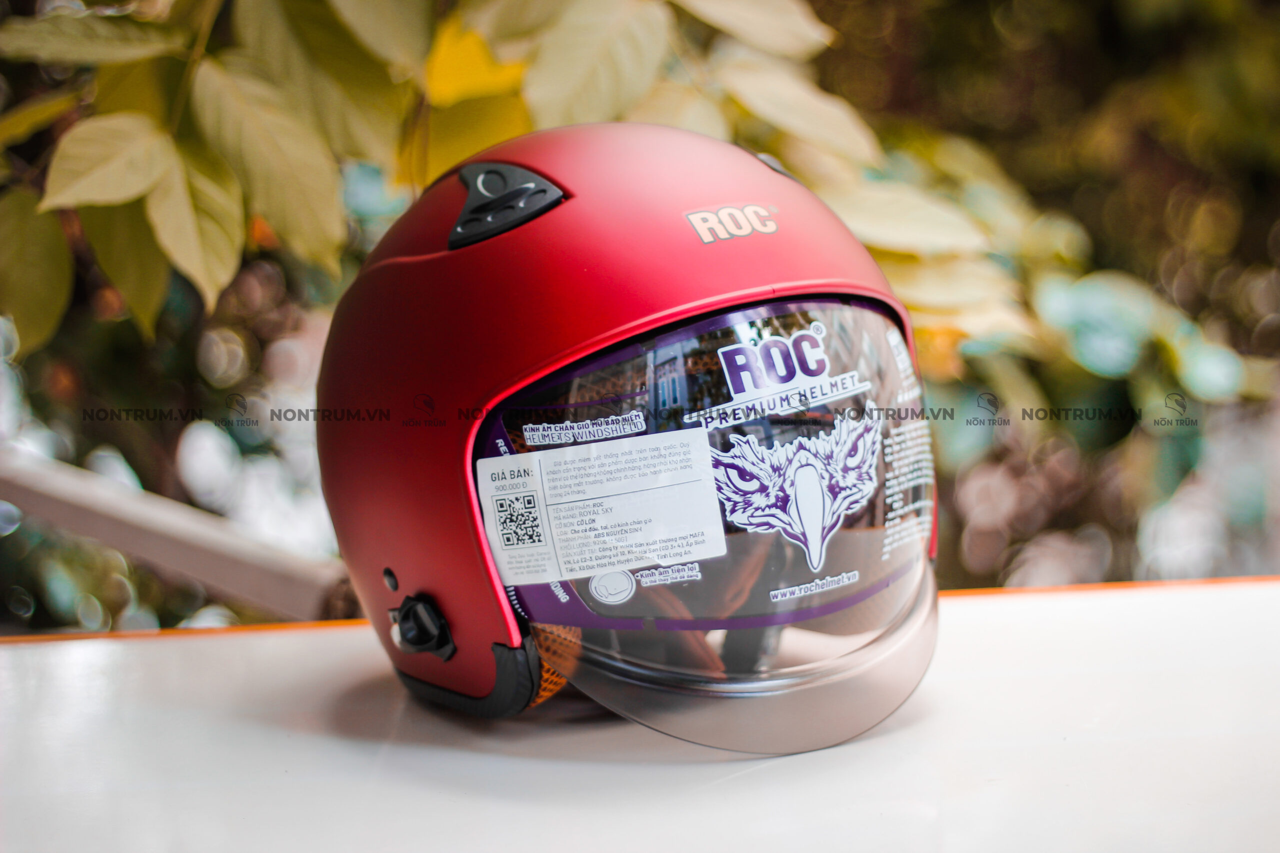 nón roc r139 đỏ nhám