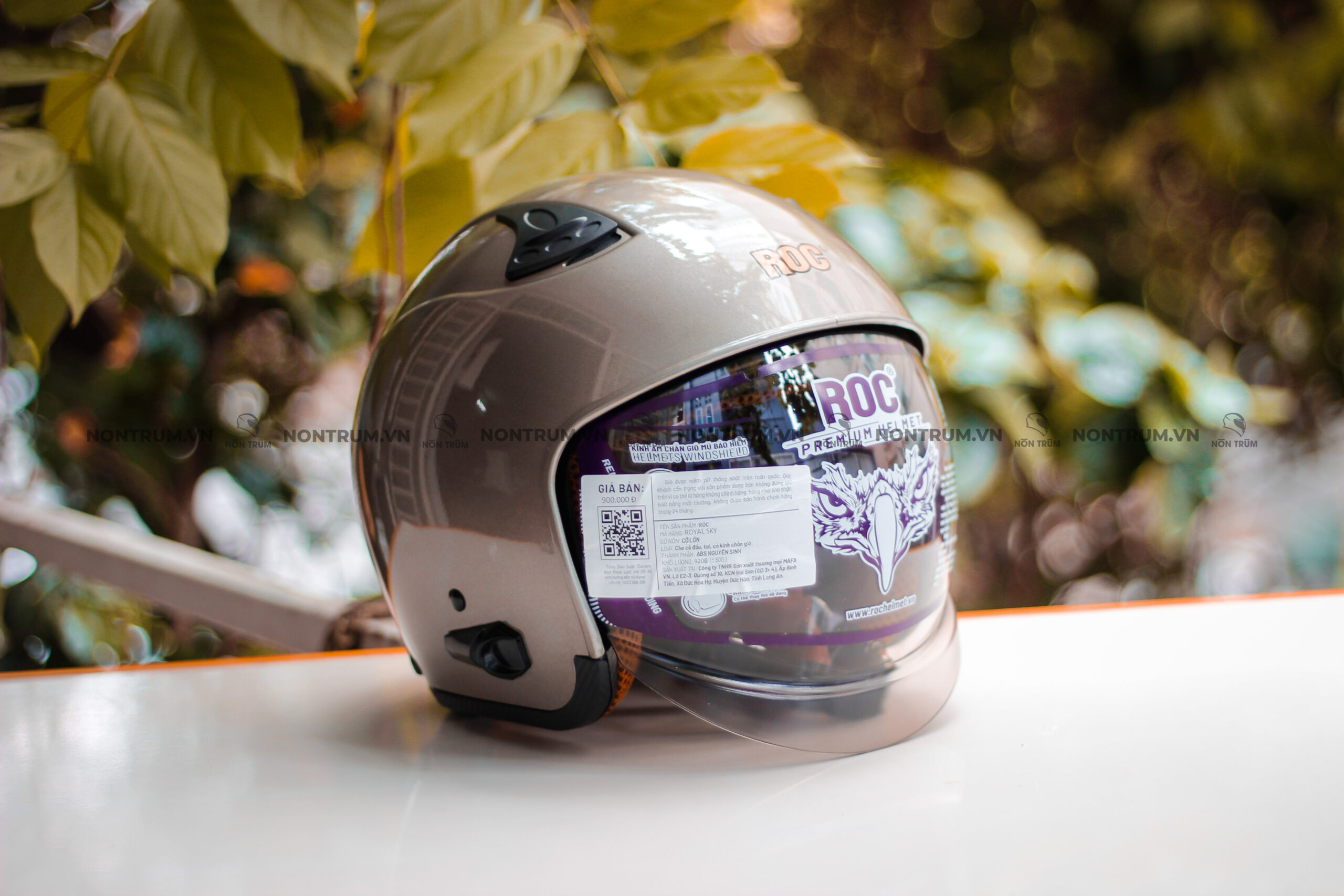 nón roc r139 xám bóng