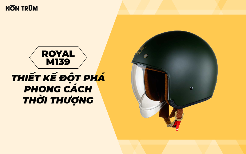 Mũ Bảo Hiểm 3/4 Royal M139 Kính Âm