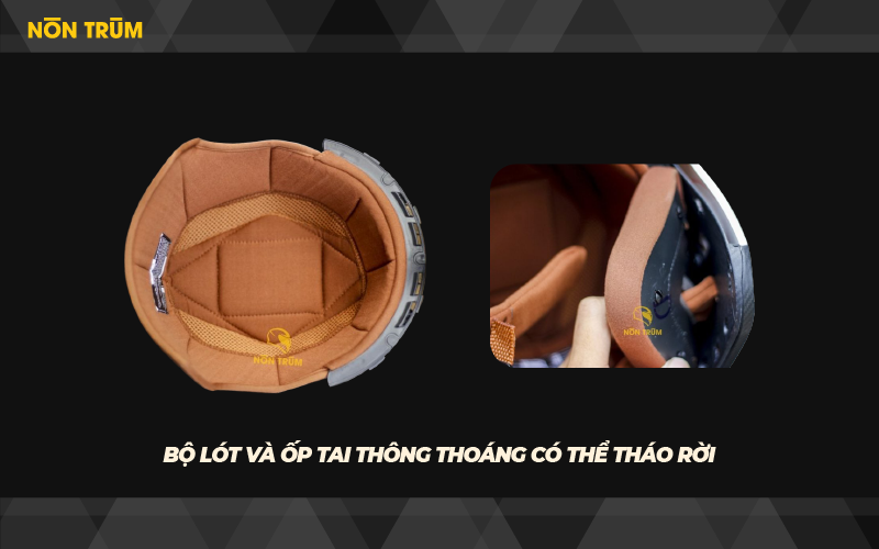 Bộ Lót và Ốp Tai Của Mũ Bảo Hiểm 3/4 Royal M139 Kính Âm