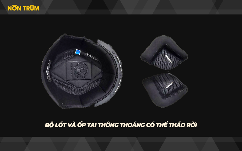 Bộ Lót và Ốp Tai Mũ Bảo Hiểm 3/4 Royal M268 