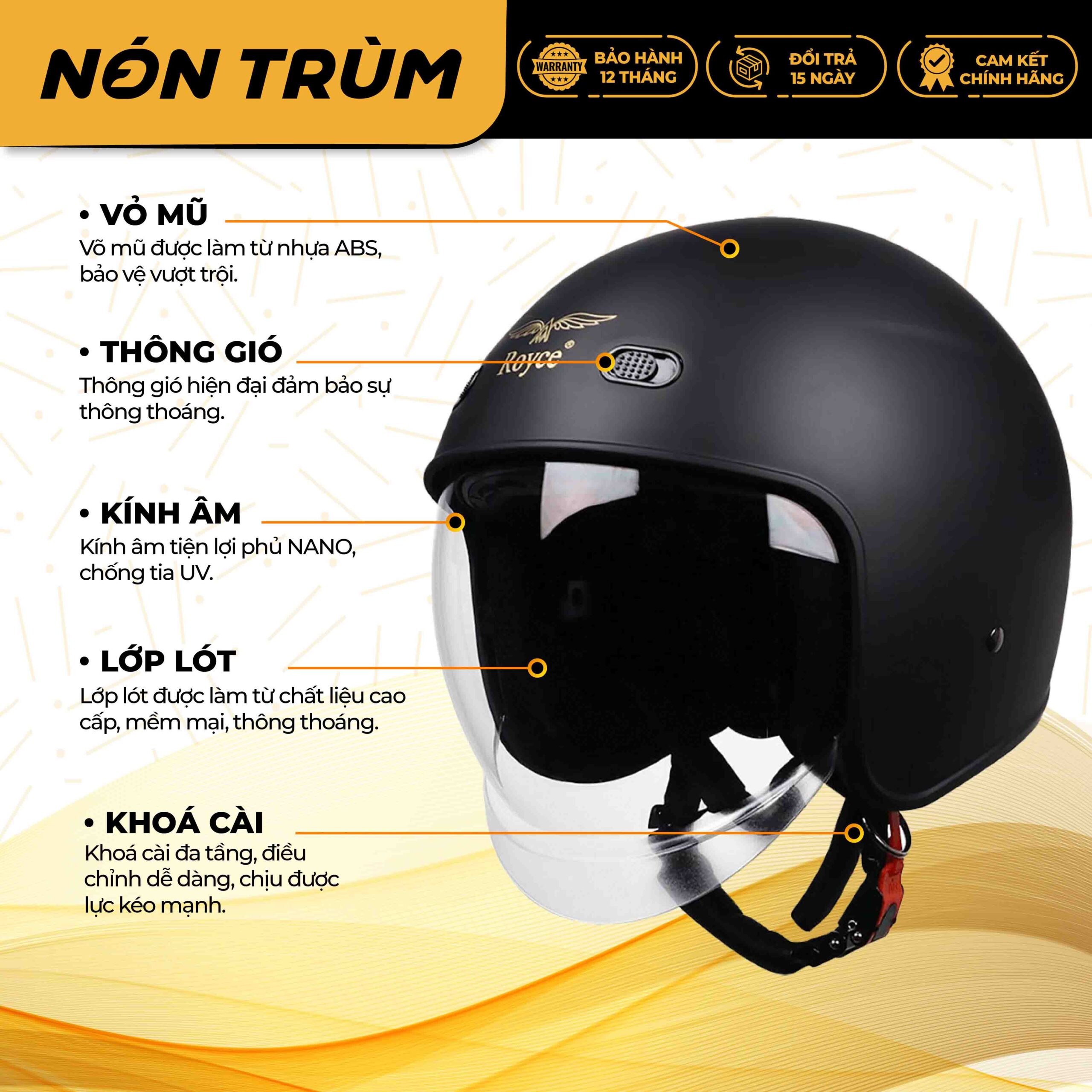 thông tin nón bảo hiểm Royce XHx26