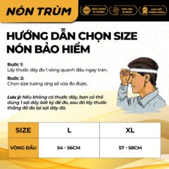 bảng hướng dẫn chọn size mũ bảo hiểm Royal M162 và M162K