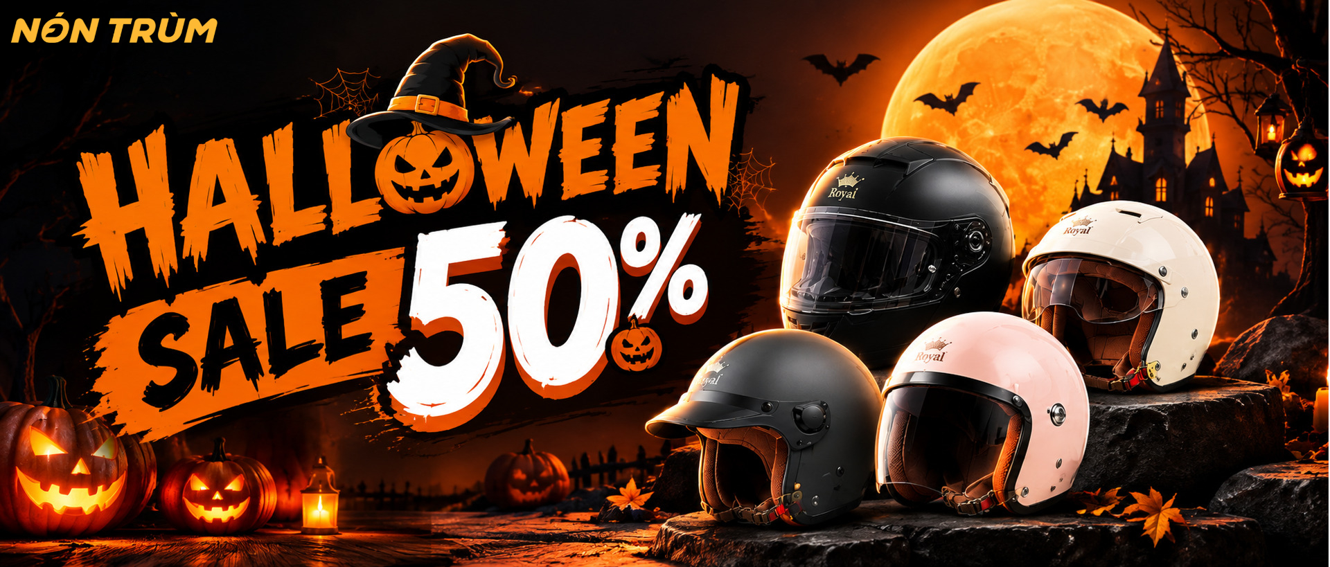 Siêu sale mũ bảo hiểm chính hãng mừng Halloween